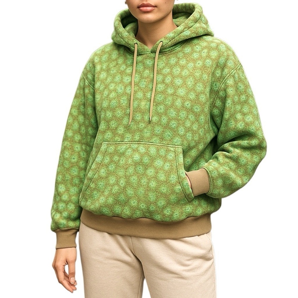 UGG Loyra Sherpa Hoodie‎ Womens S Green Cozy Y2K Pullover Hygge Cozycore Fuzzy